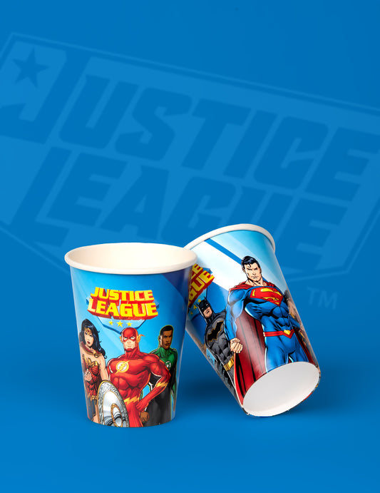 8 Gobelets en carton FSC® Justice League 210 ml