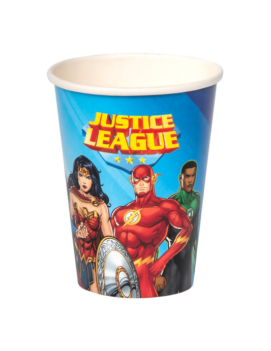 8 Gobelets en carton FSC® Justice League 210 ml