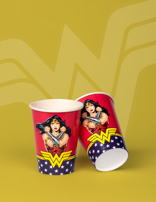 8 Gobelets en carton FSC® Wonder Woman 210 ml