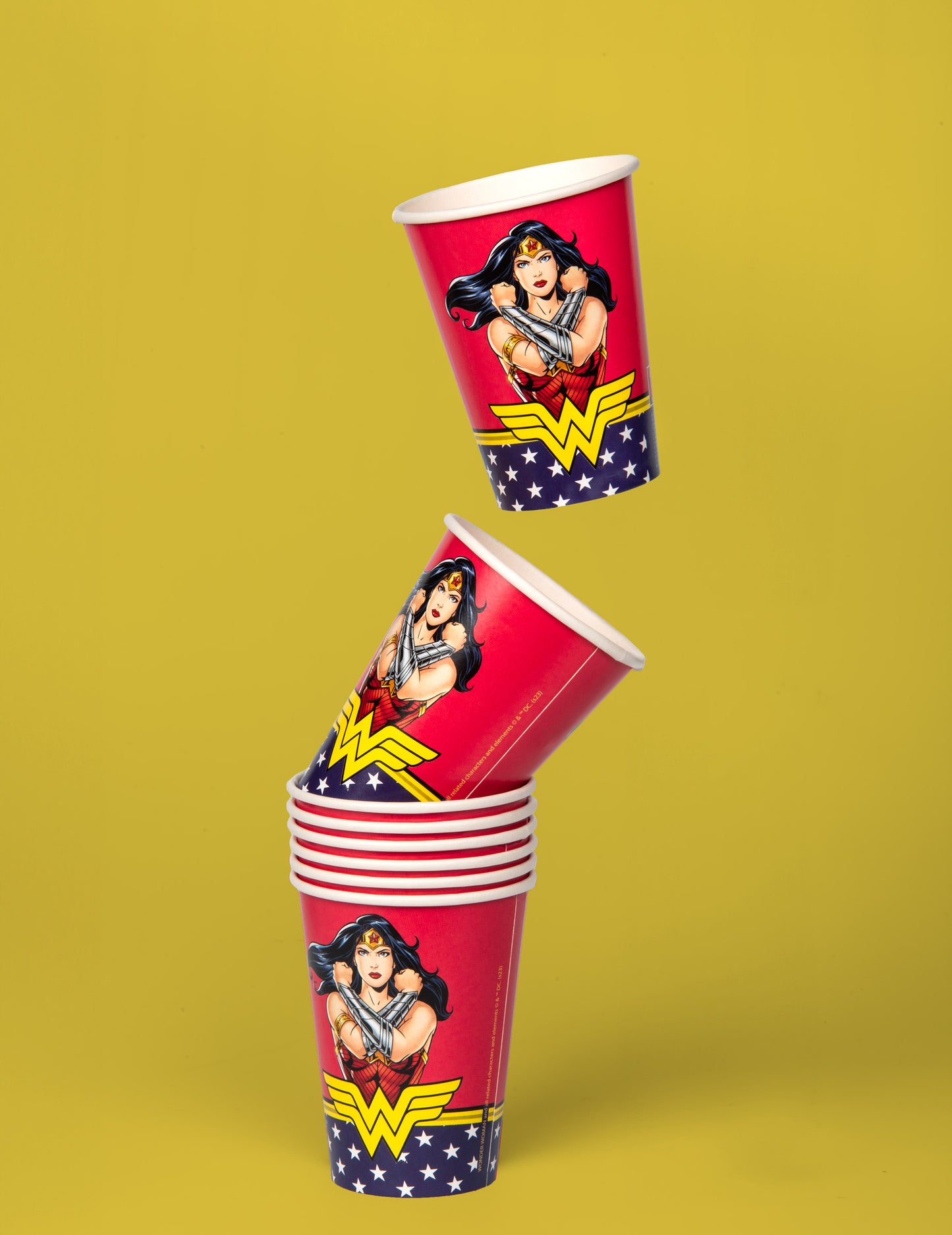 8 Gobelets en carton FSC® Wonder Woman 210 ml