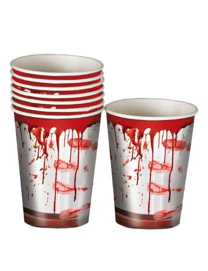 6 Gobelets en carton Halloween ensanglanté 240 ml