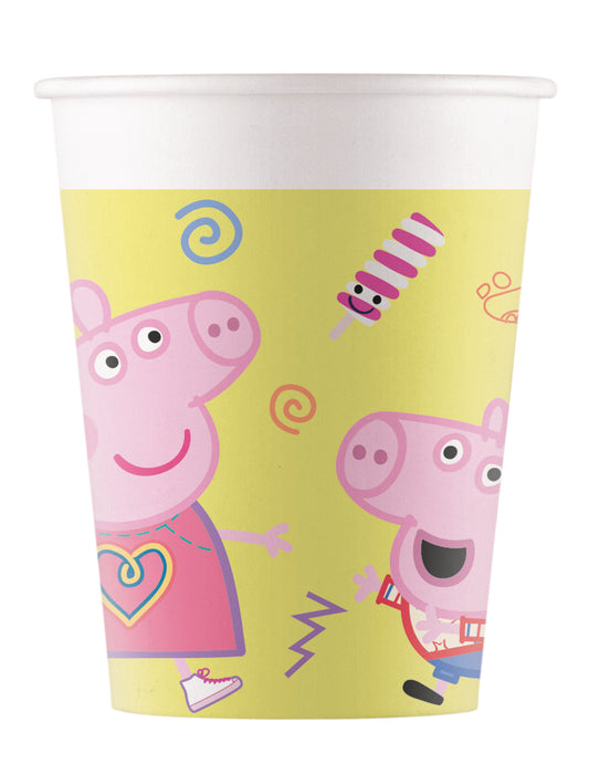 8 Gobelets en carton Peppa Pig 200 ml