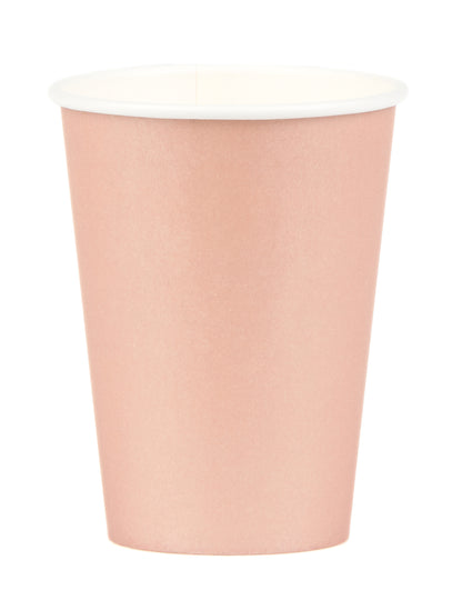 8 Gobelets en carton rose gold 210 ml