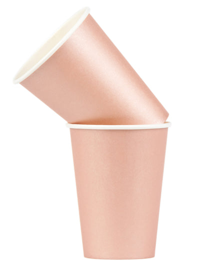 8 Gobelets en carton rose gold 210 ml