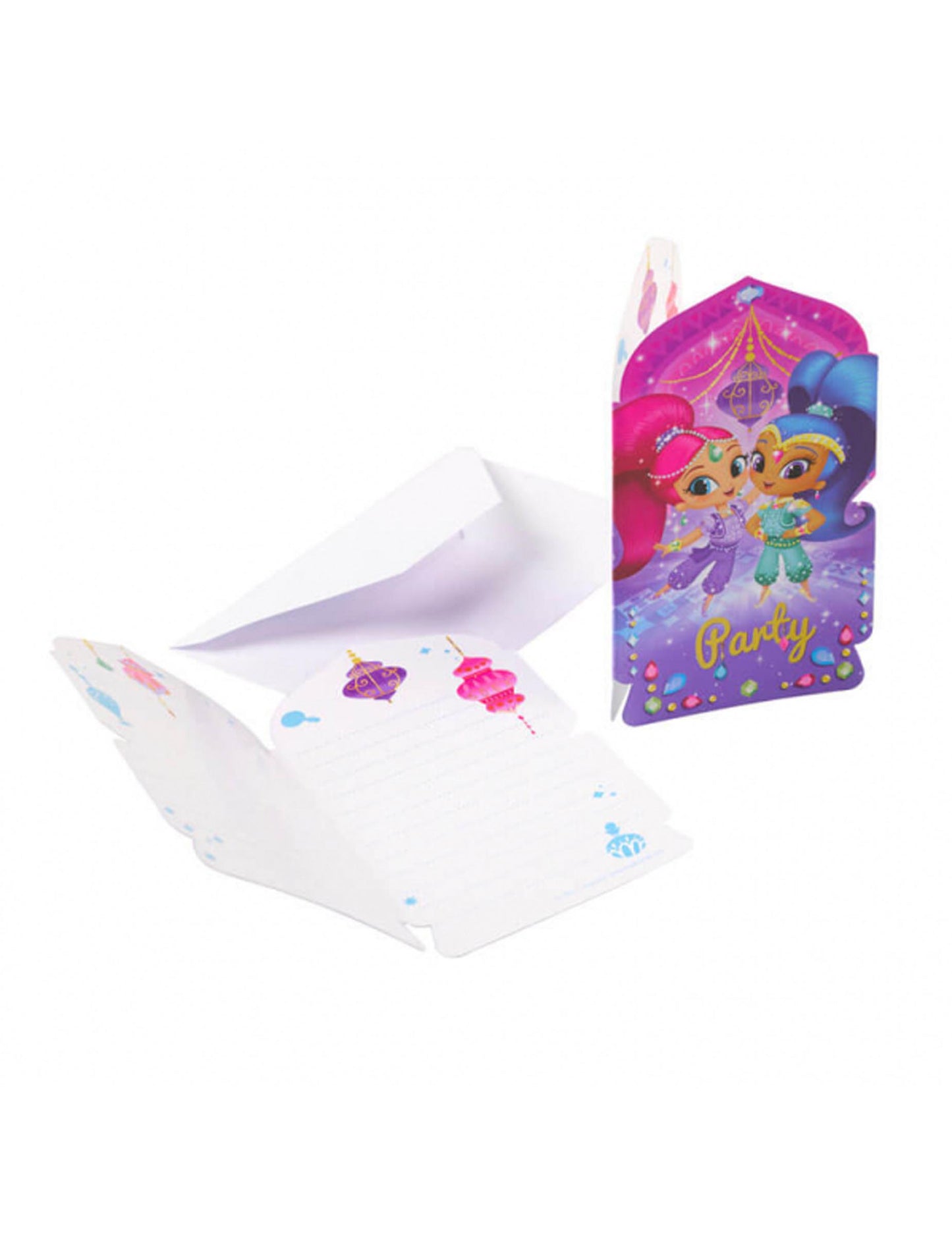 8 Invitations et enveloppes Shimmer et Shine