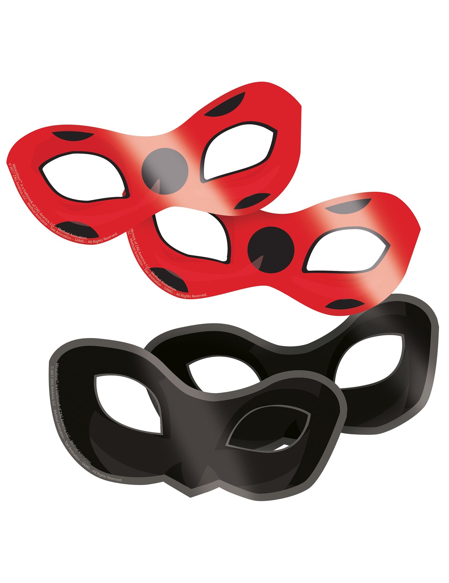 8 Masques en carton Ladybug