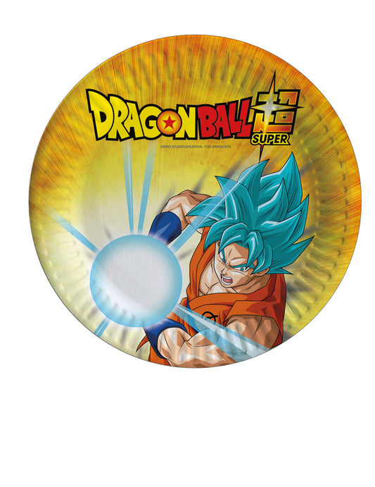 8 Petites assiettes en carton Dragon Ball Super 18 cm