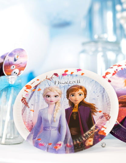 8 Petites assiettes en carton La Reine des Neiges 2 20 cm
