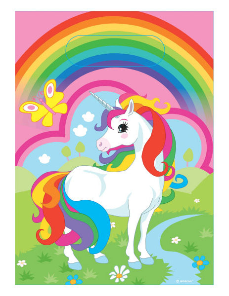 8 Sachets plastique Licorne Arc-en-ciel