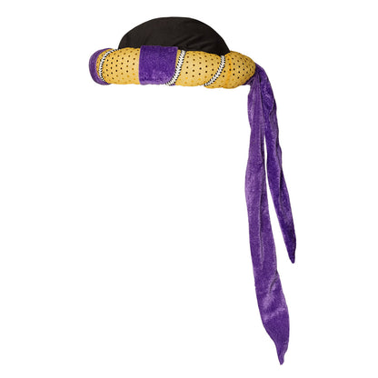 Turban Oriental Jaune et Violet - Accessoire Déguisement Mille et Une Nuits