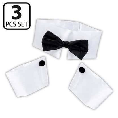 Set Accessoires Soirée Blanche - Nœud Pap & Bracelets Bling