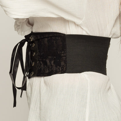 Ceinture Corset Noire Lacée Pirate - Accessoire Déguisement