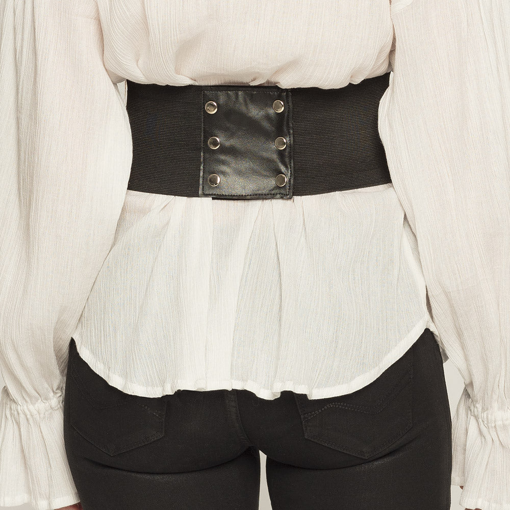 Ceinture Corset Noire Lacée Pirate - Accessoire Déguisement
