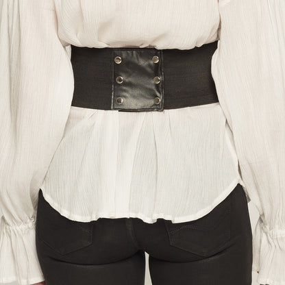 Ceinture Corset Noire Lacée Pirate - Accessoire Déguisement