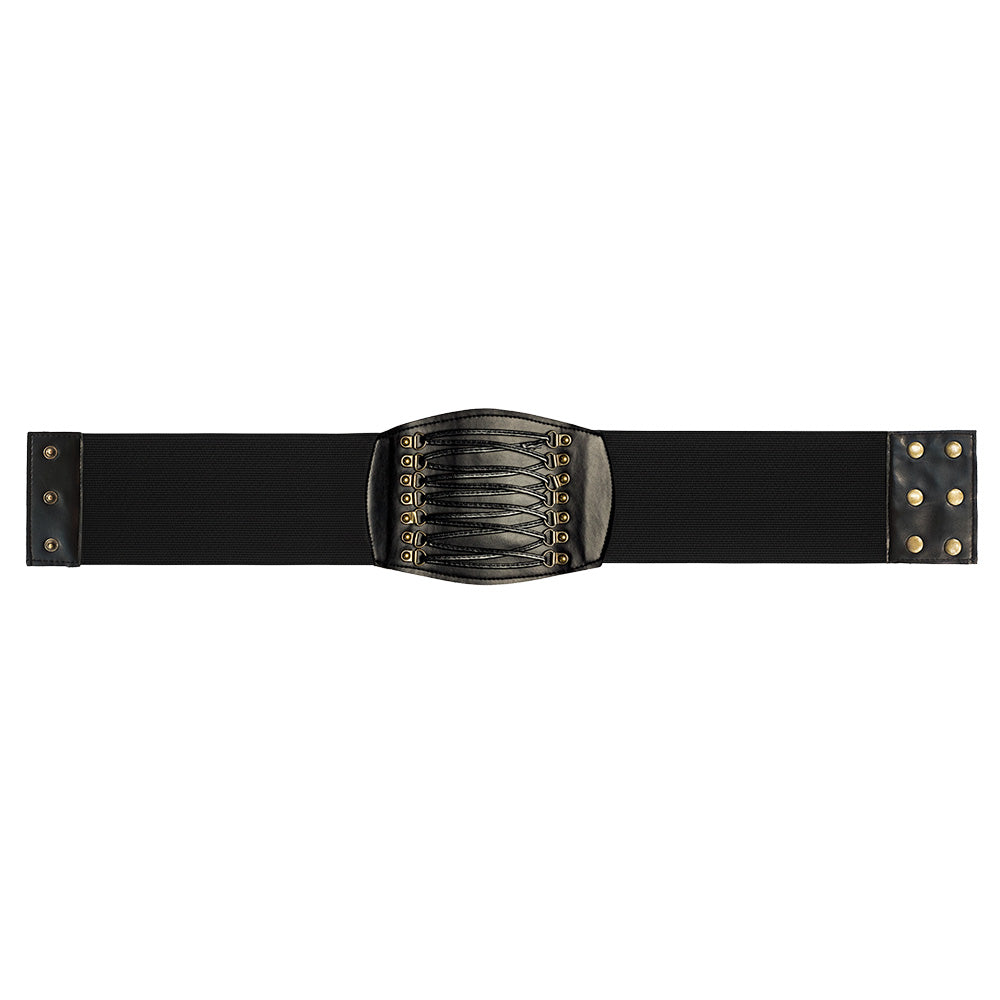 Ceinture Large Noire à Lacets Médiéval - Accessoire de Déguisement