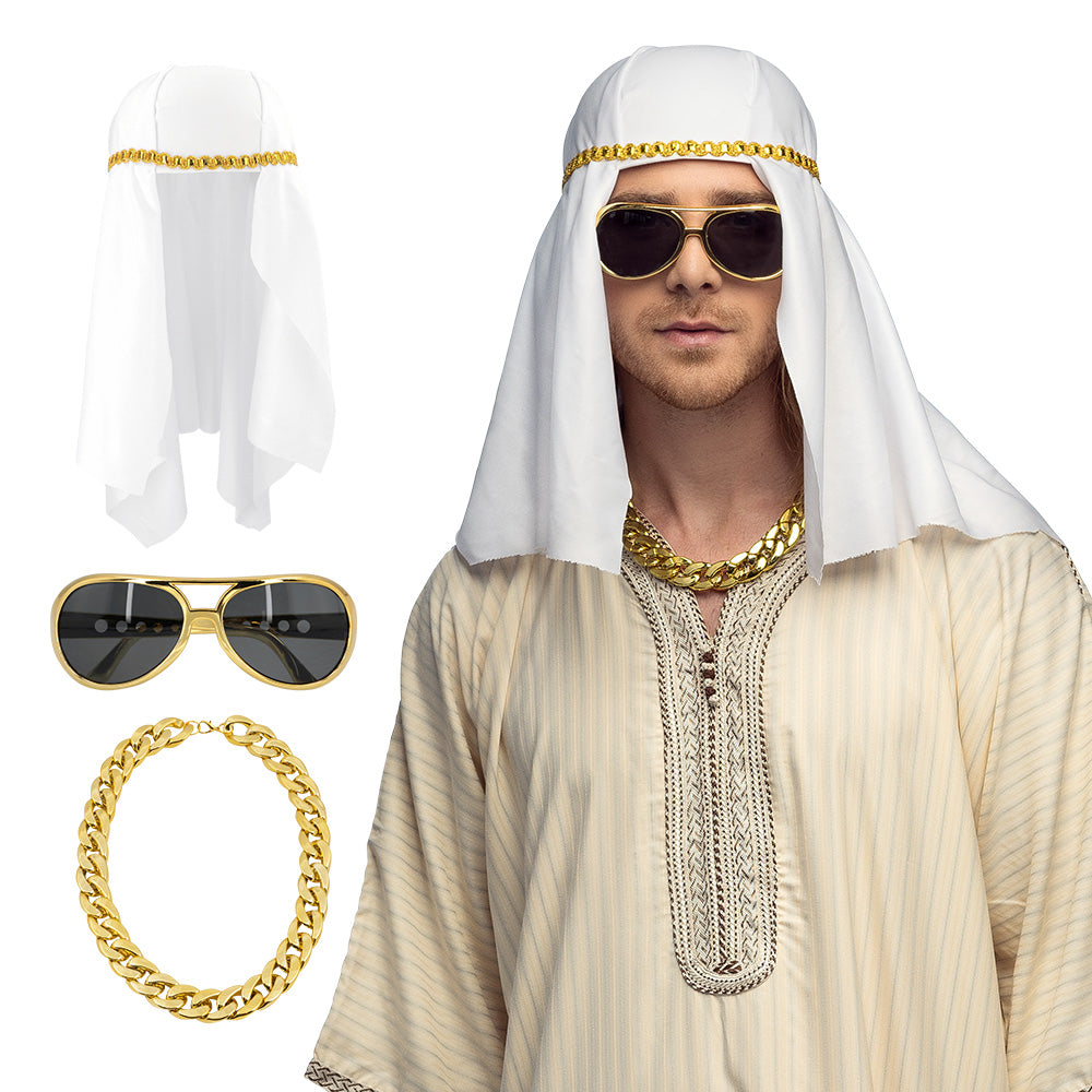 Déguisement Cheikh Arabe Luxe - Set 3 pièces avec Lunettes