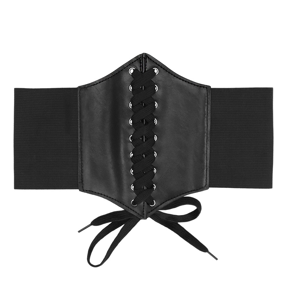 Corset Ceinture Noire Lacée - Accessoire Gothique Élégant