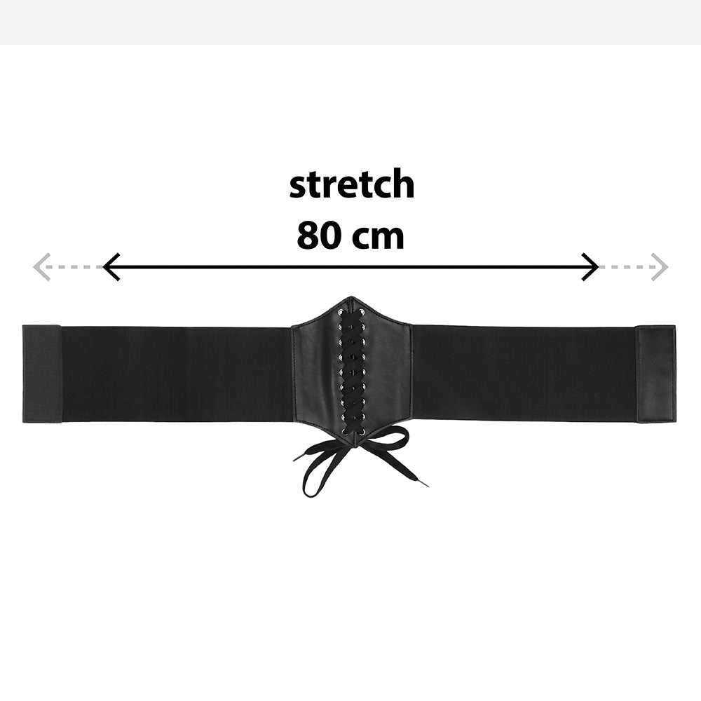 Corset Ceinture Noire Lacée - Accessoire Gothique Élégant