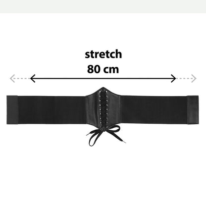 Corset Ceinture Noire Lacée - Accessoire Gothique Élégant