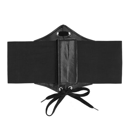 Corset Ceinture Noire Lacée - Accessoire Gothique Élégant