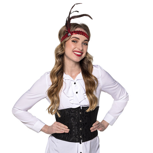 Corset Noir Dentelle Avec Laçage - Accessoire Cabaret Rétro