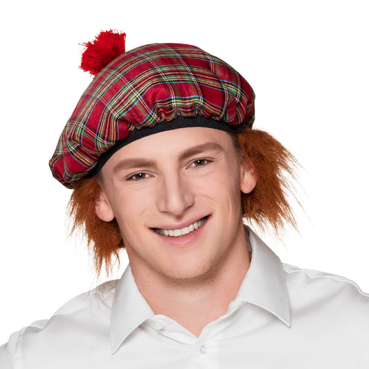 Déguisement Écossais Complet avec Bonnet à Pompon Rouge