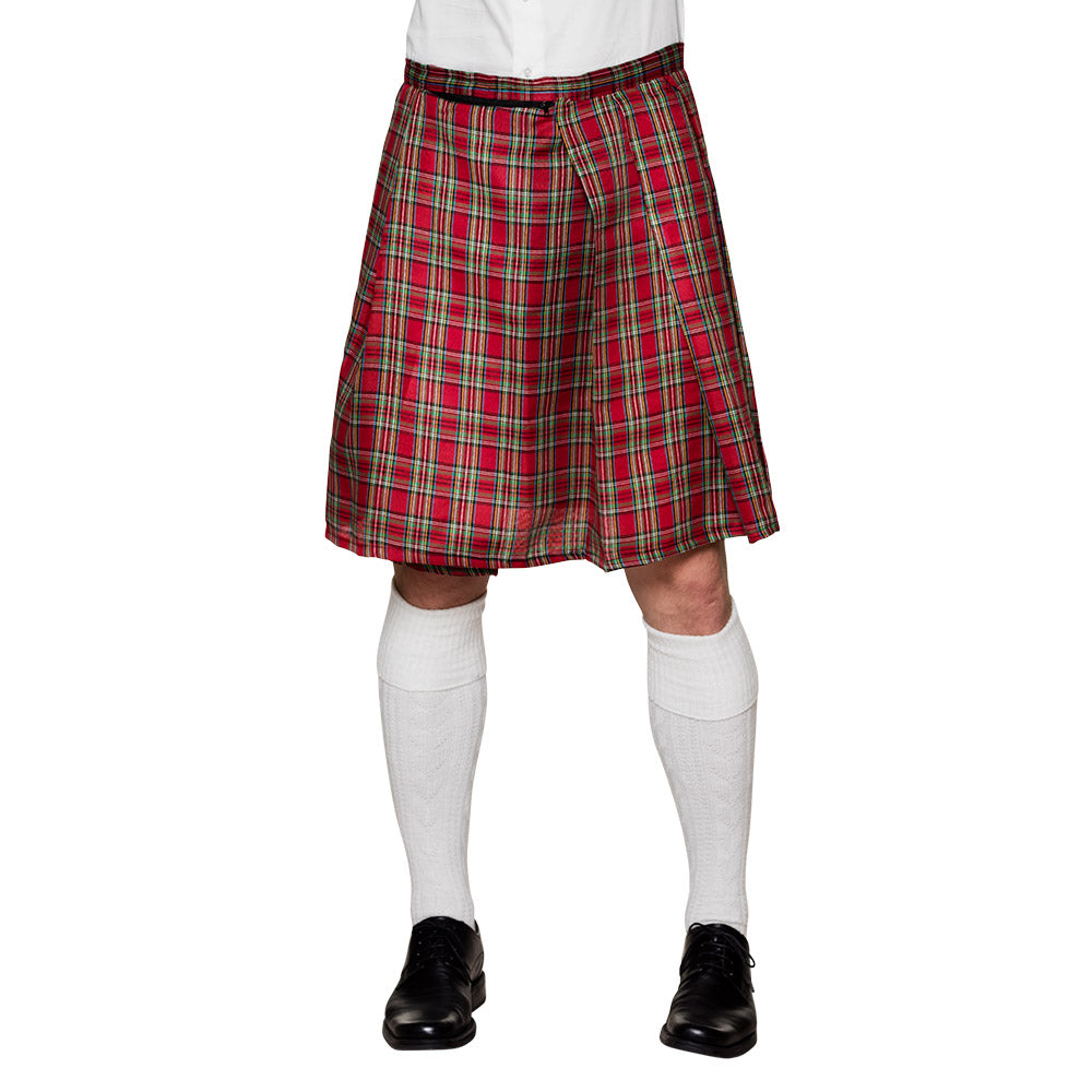 Kilt Écossais Tartan Rouge Homme - Déguisement Highland