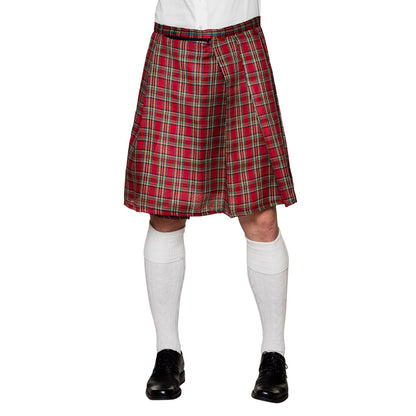Kilt Écossais Tartan Rouge Homme - Déguisement Highland