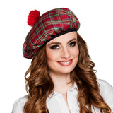 Béret Écossais Rouge à Pompon - Accessoire Traditionnel