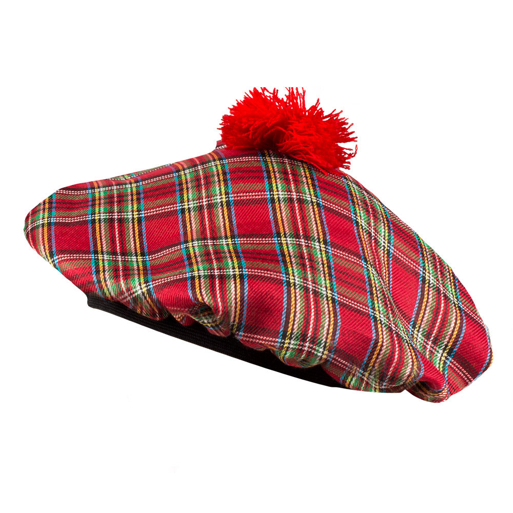 Béret Écossais Rouge à Pompon - Accessoire Traditionnel