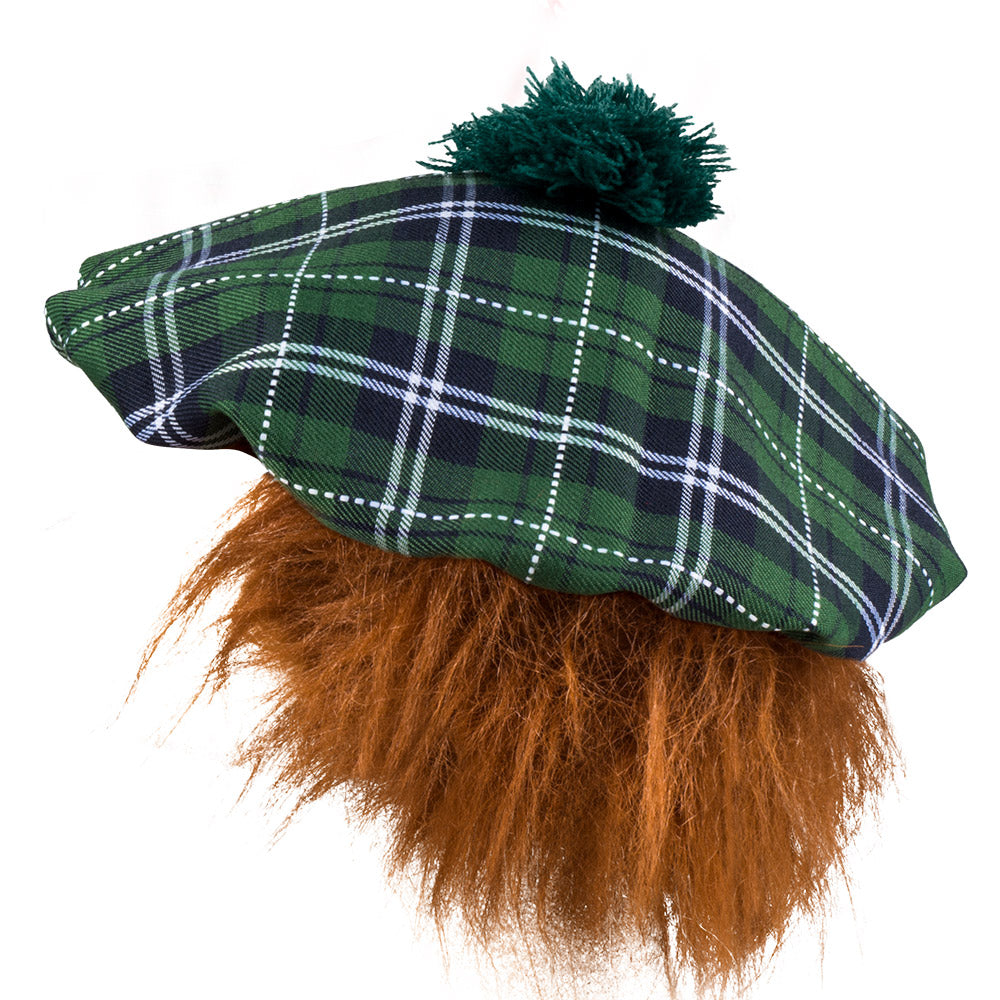 Béret Écossais Vert avec Pompon - Déguisement Tartan Adulte