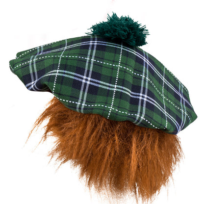 Béret Écossais Vert avec Pompon - Déguisement Tartan Adulte