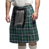Kilt Écossais Tartan Vert Homme avec Sporran Fourrure