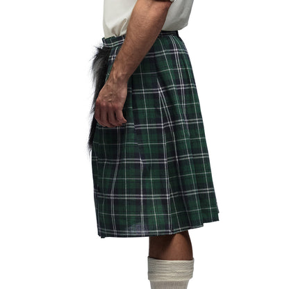 Kilt Écossais Tartan Vert Homme avec Sporran Fourrure