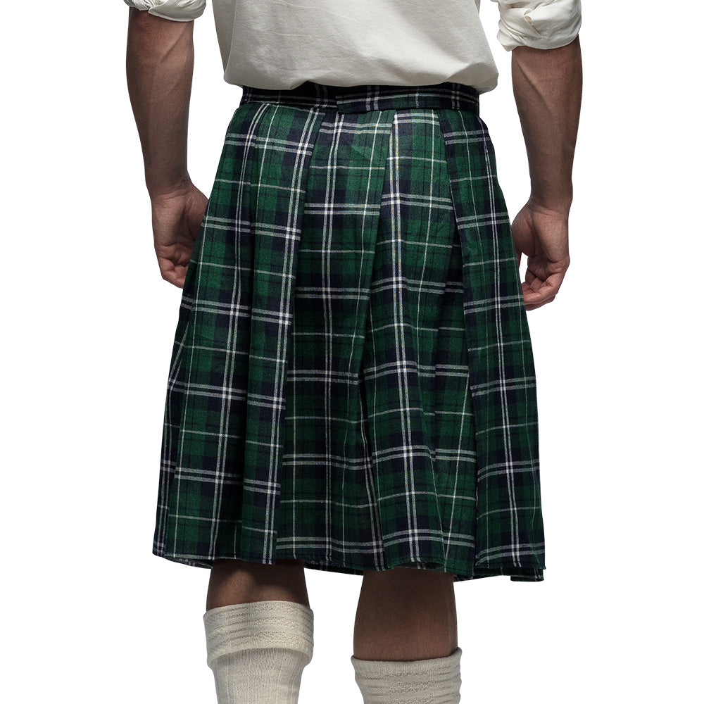 Kilt Écossais Tartan Vert Homme avec Sporran Fourrure