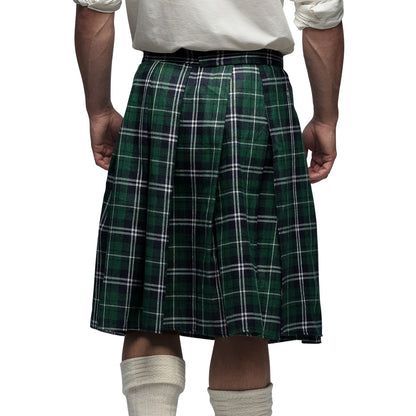 Kilt Écossais Tartan Vert Homme avec Sporran Fourrure