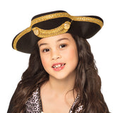 Chapeau Pirate Enfant Noir et Or - Accessoire Déguisement