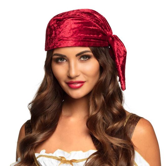Bandana Velours Rouge - Accessoire Déguisement Pirate Adulte