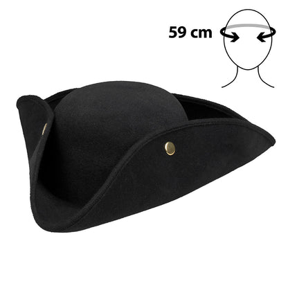 Tricorne Noir Pirate - Chapeau Événement & Déguisement