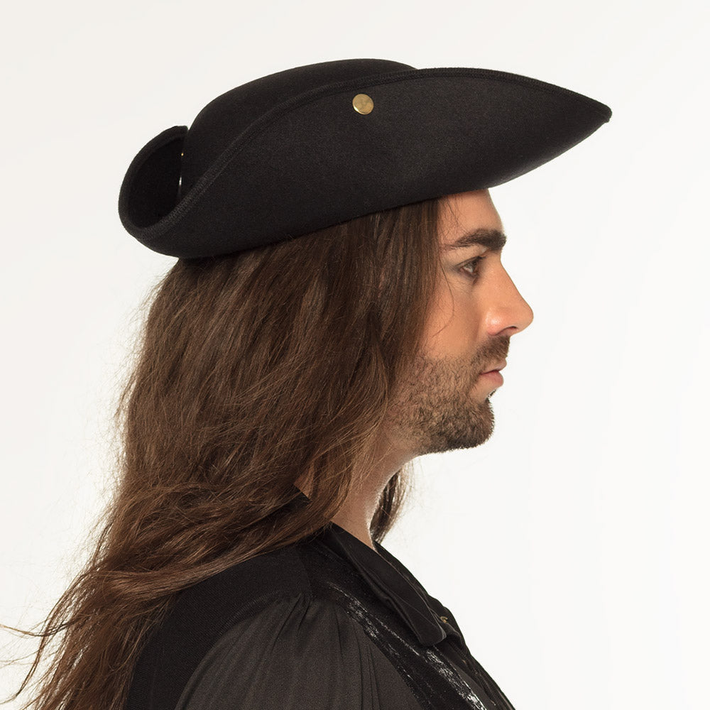 Tricorne Noir Pirate - Chapeau Événement & Déguisement