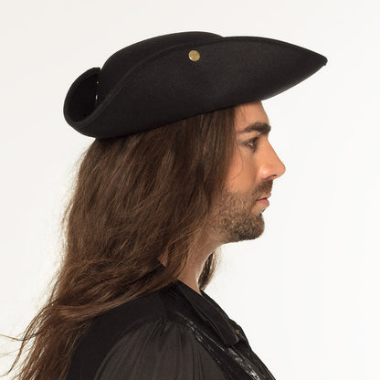 Tricorne Noir Pirate - Chapeau Événement & Déguisement