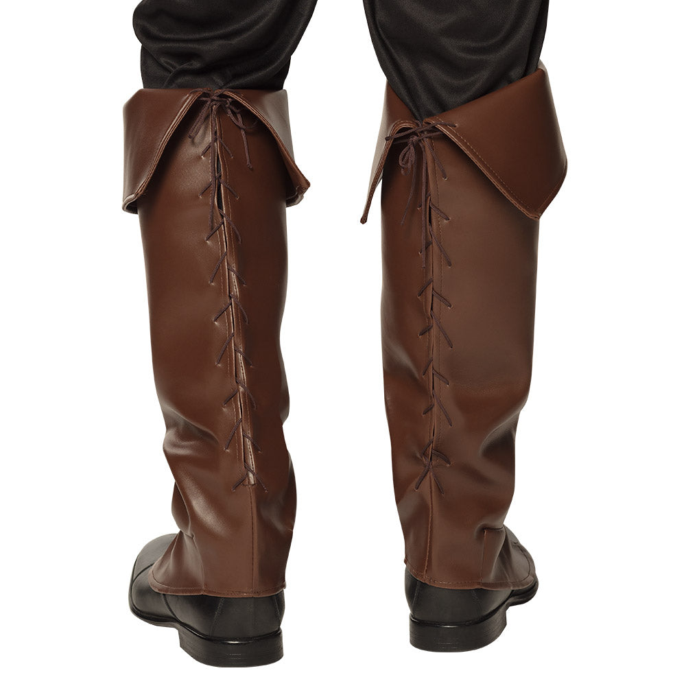 Bottes Médiévales Marron Lacées - Déguisement Pirate Chevalier