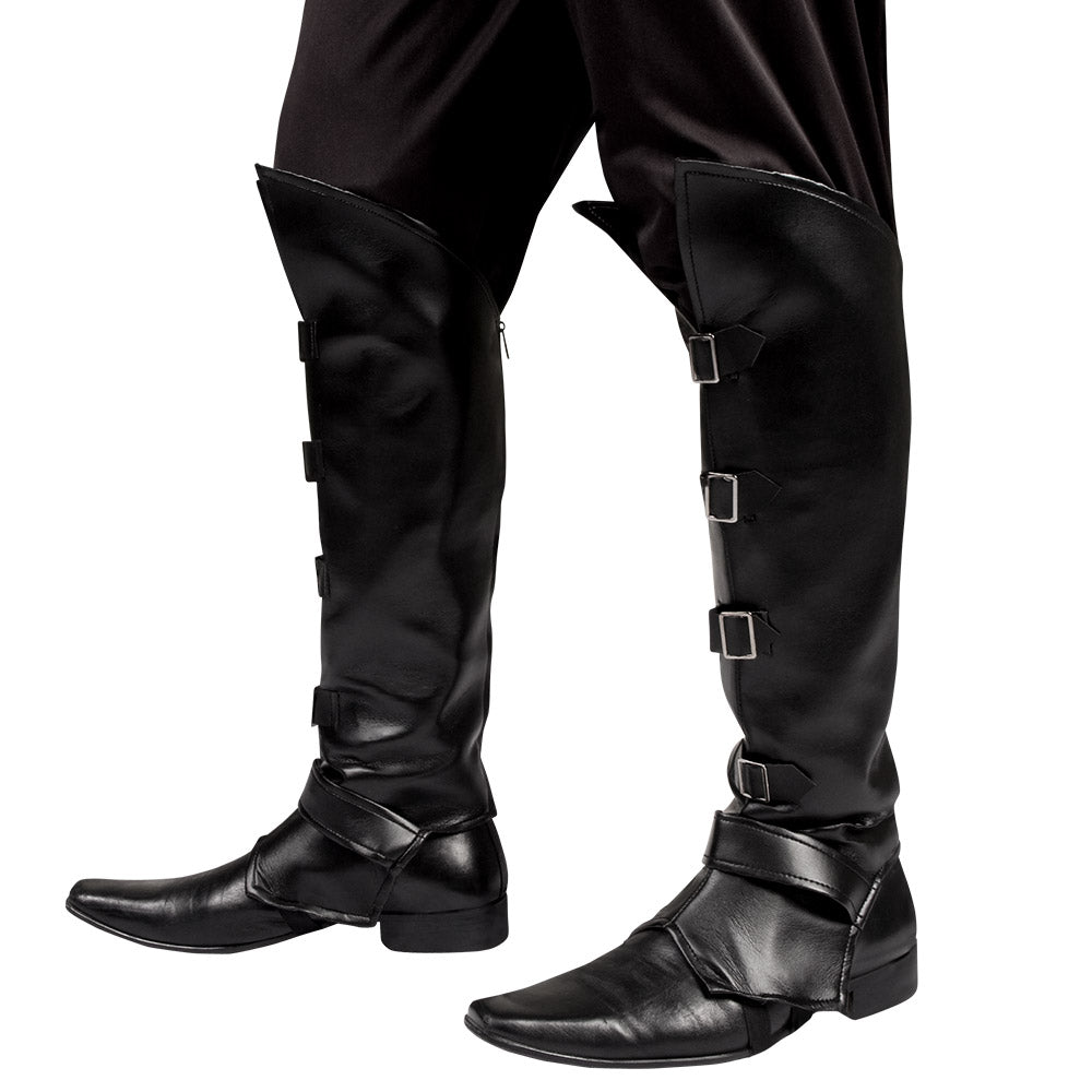 Bottes Chevalier Noir avec Boucles - Accessoire Déguisement Adulte