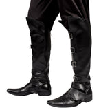 Bottes Chevalier Noir avec Boucles - Accessoire Déguisement Adulte