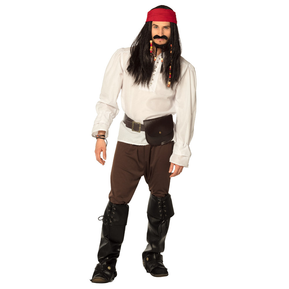 Guêtres Pirate Noir Cuir - Accessoire Déguisement Adulte