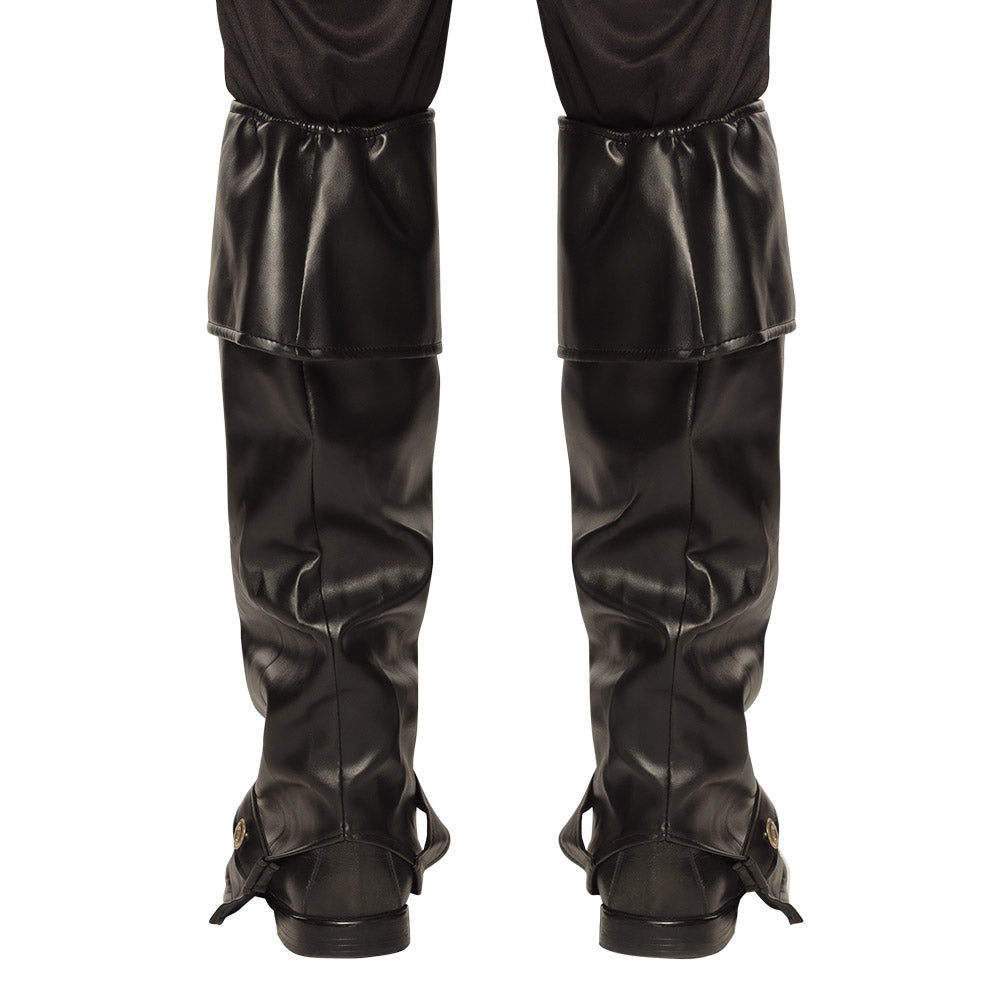 Guêtres Pirate Noir Cuir - Accessoire Déguisement Adulte