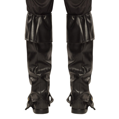 Guêtres Pirate Noir Cuir - Accessoire Déguisement Adulte