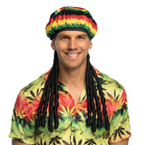 Bonnet Rasta Jamaïque + Dreadlocks Noirs Déguisement