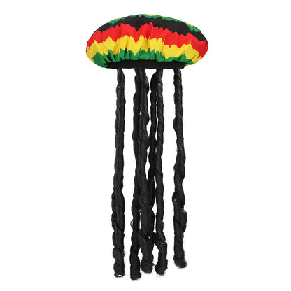Bonnet Rasta Jamaïque + Dreadlocks Noirs Déguisement