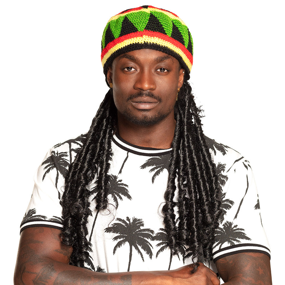 Bonnet Rasta Jamaïque Reggae - Coloré Vert Jaune Rouge